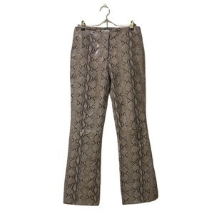 Leather Snake Flare Pants